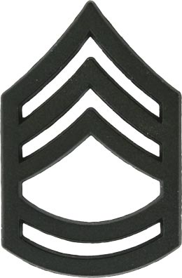 Black Metal Rank Sergeant 1st Class E-7 Army Insignia