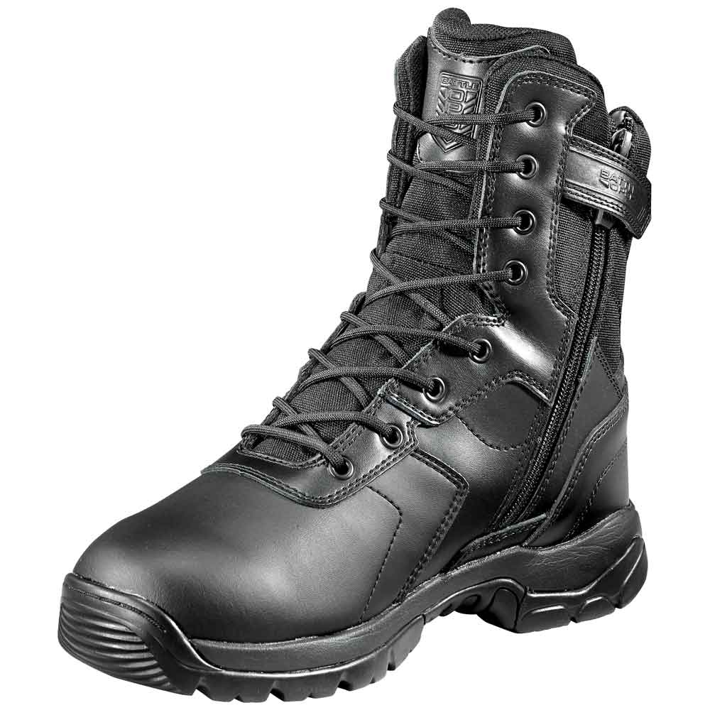 Battle Ops Black 8-Inch Waterproof Zip Tactical Boot