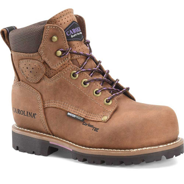 Carolina Parthenon Womens 6-Inch Brown Composite Toe Waterproof Work Boot