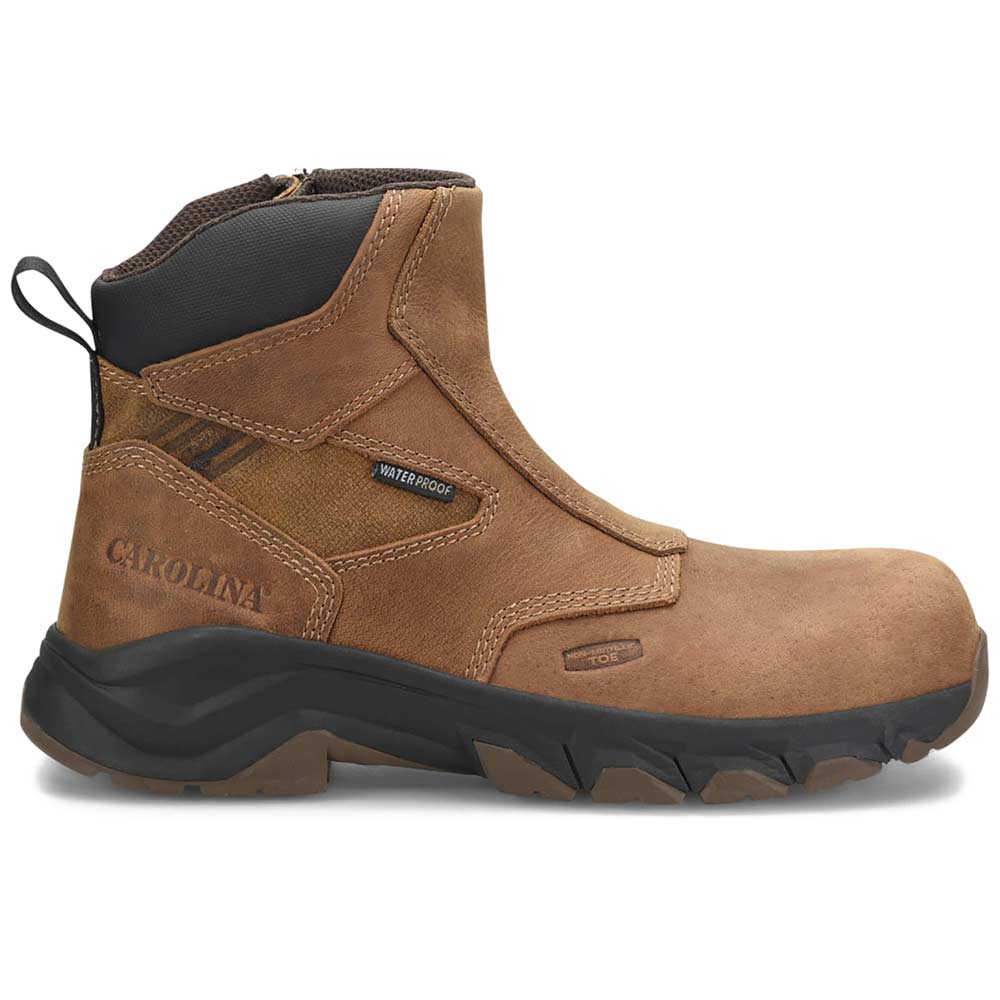 Carolina Subframe 6-Inch Brown Zip Waterproof Comp Toe Pull-On Work Boot