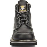 Carolina Flatiron Black 6-Inch Moc Toe Wedge Work Boot