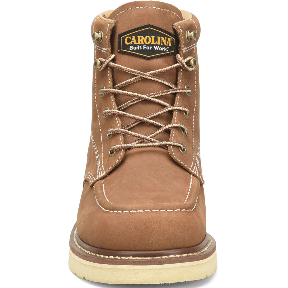 Carolina Amp 6-Inch Brown Waterproof Moc Toe Wedge Work Boot