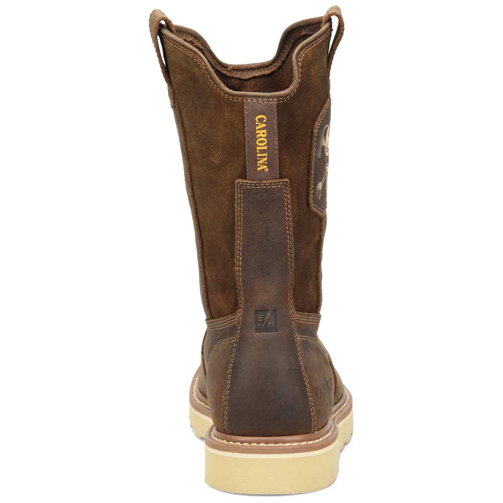 Carolina Flatiron 10-Inch Brown Moc Toe Wedge Pull-On Work Boot