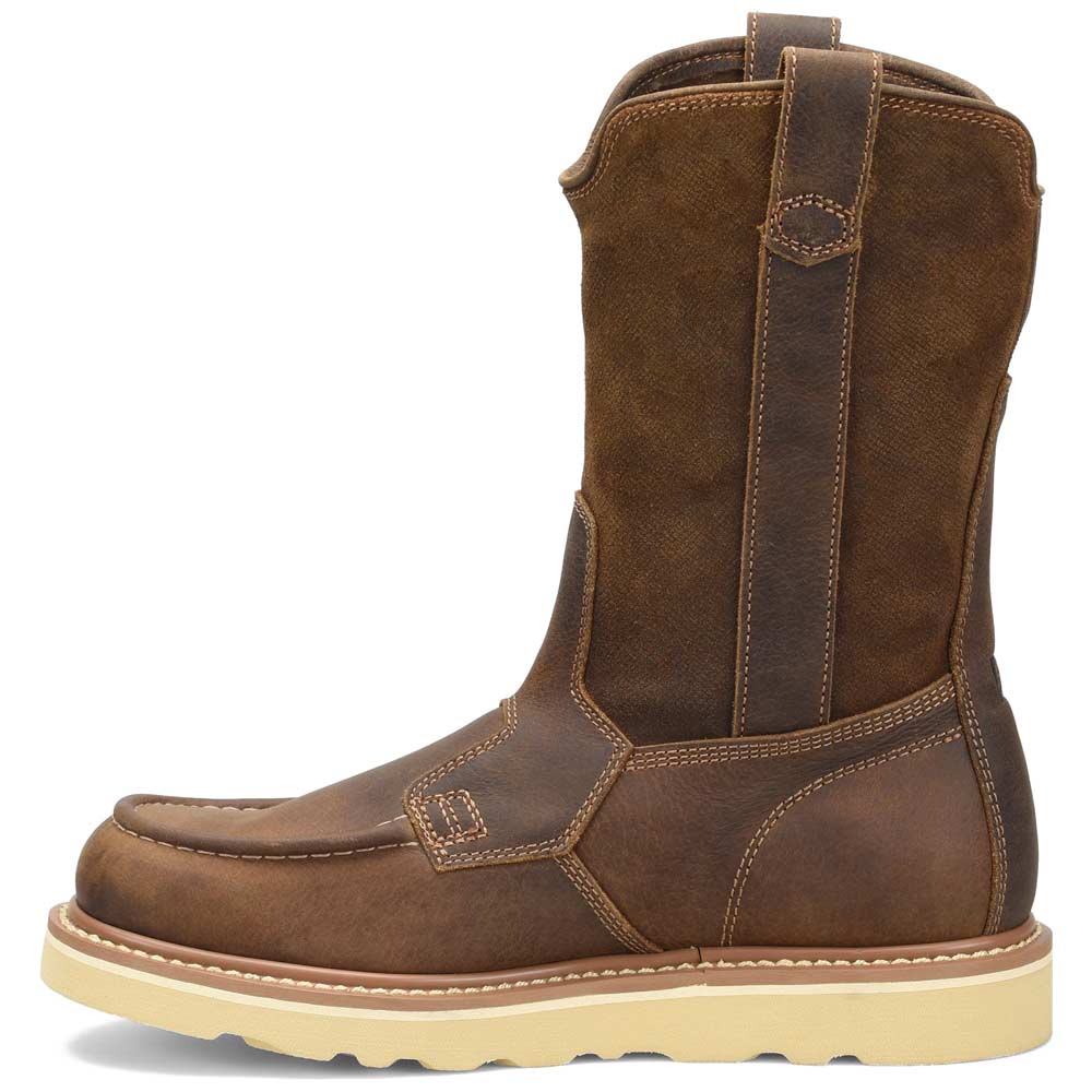 Carolina Flatiron 10-Inch Brown Moc Toe Wedge Pull-On Work Boot