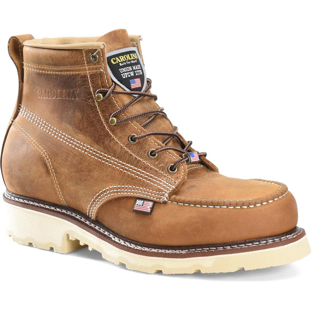 Carolina Ferric Brown 6-inch American Made Steel Toe Moc Work Boot