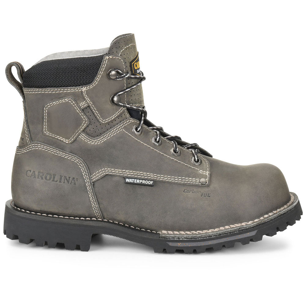 Carolina Pitstop 6-Inch Gray Waterproof Composite Toe Work Boot