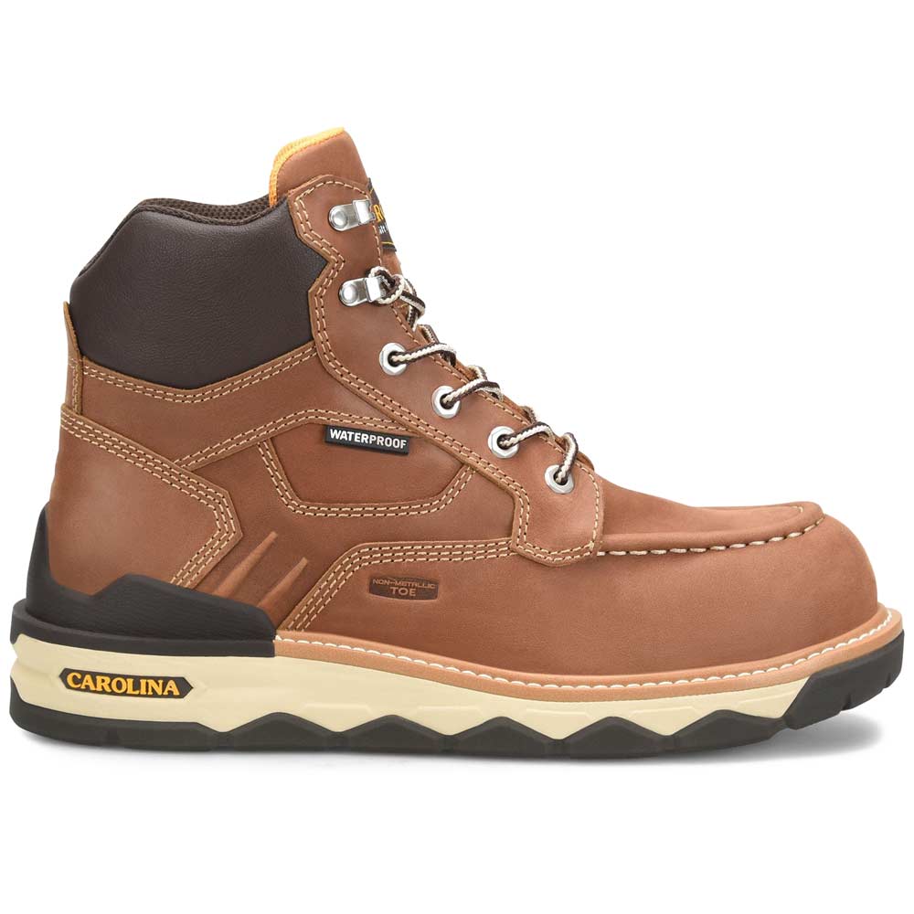 Carolina Guardian 6-Inch Brown Waterproof Composite Moc Toe Wedge Work Boot