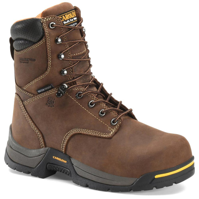 Carolina CA8021 8 Inch Brown Broad Toe Insulated Waterproof Work Boots