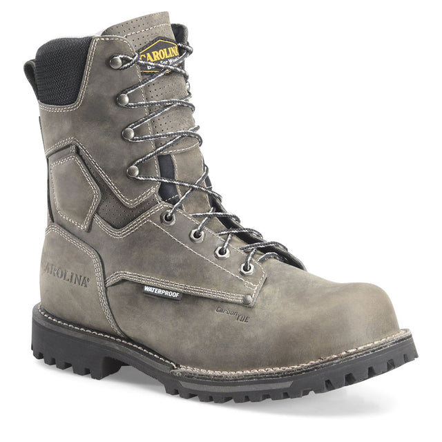 Carolina Pitstop 8-Inch Gray Waterproof Composite Toe Work Boot