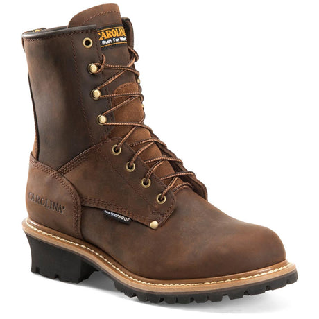 Carolina Elm 8-inch Waterproof Brown Logger Boot