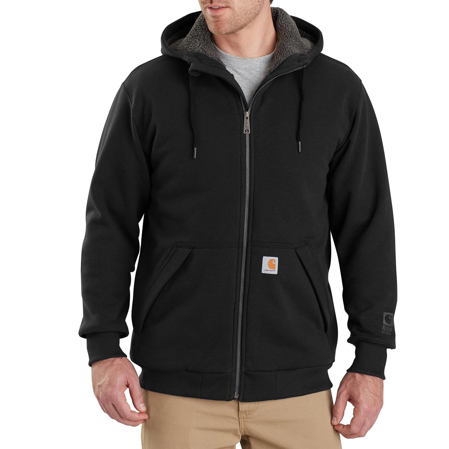 S*n様 Carhartt ブラック ジップアップパーカー Carhartt Rockland Rain Defender Sherpa-Lined Hoodie