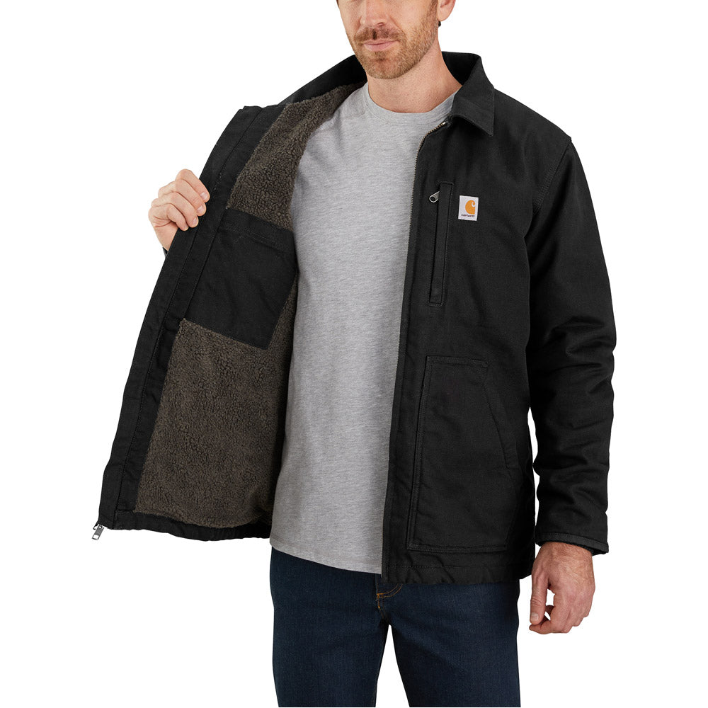 Carhartt Men's Loose Fit Washed Duck Sherpa-Lined Coat