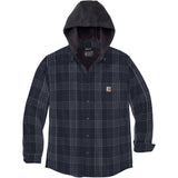 Carhartt Rugged Flex Relaxed Fit Flannel Fleece Lined Hooded Shirt Jac