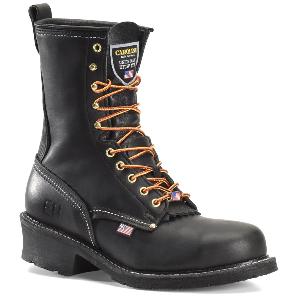 Carolina Maple 1922 Black 9-inch USA Made Steel Toe Men's Logger Boot