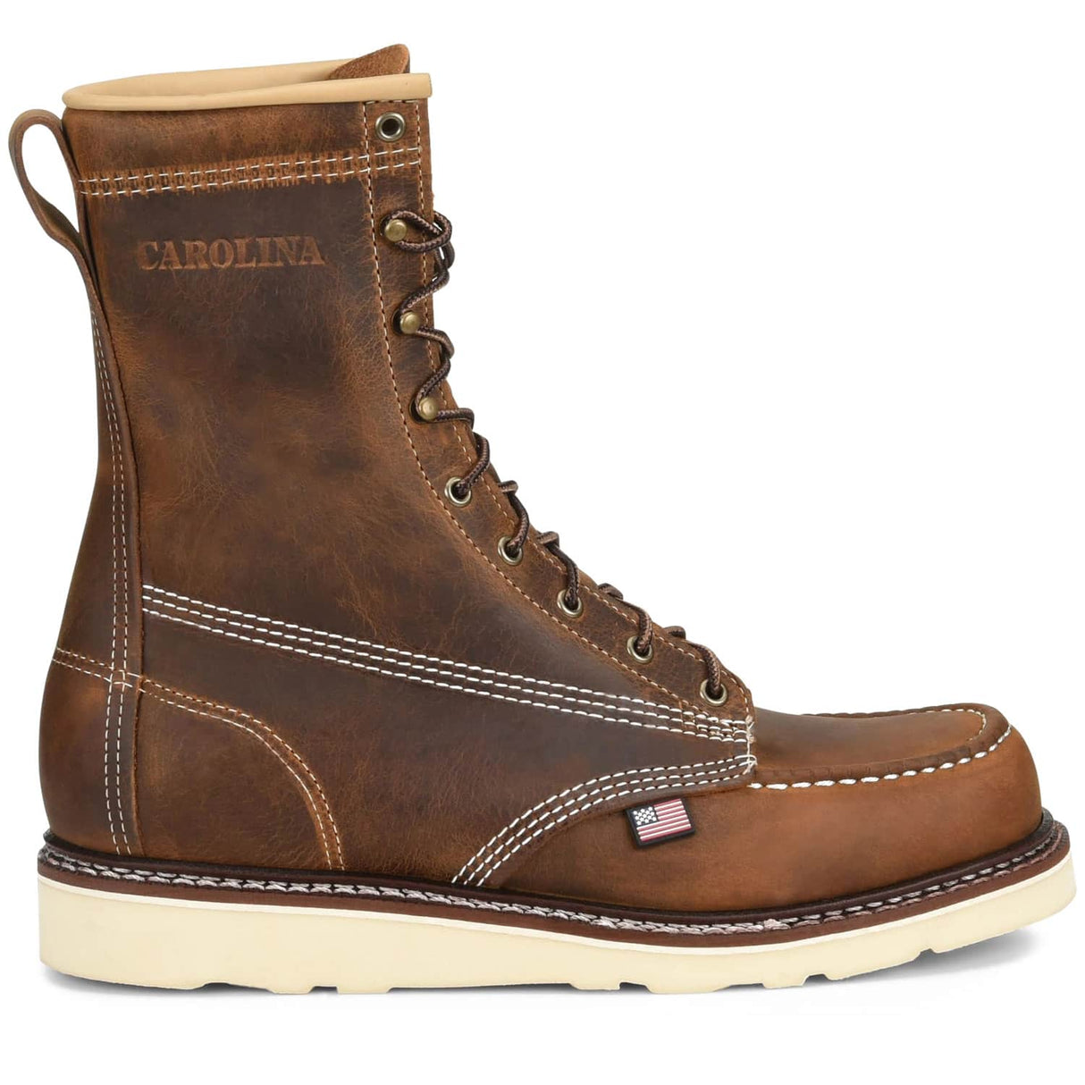 Carolina Amp USA 8-Inch Steel Toe Moc Toe Wedge Work Boot