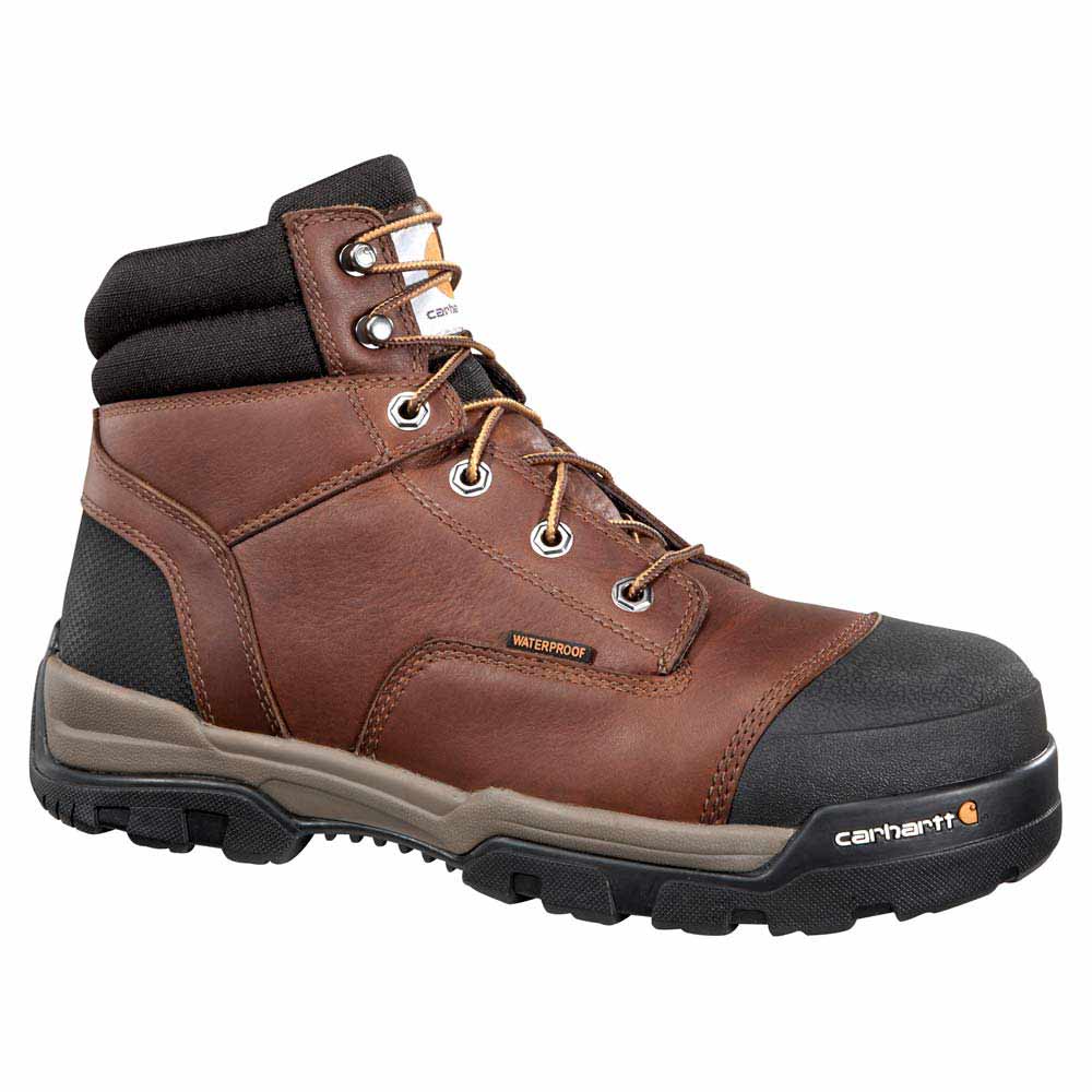 Carhartt Ground Force Rubber Toe Cap 6-inch Waterproof Brown Work Boot