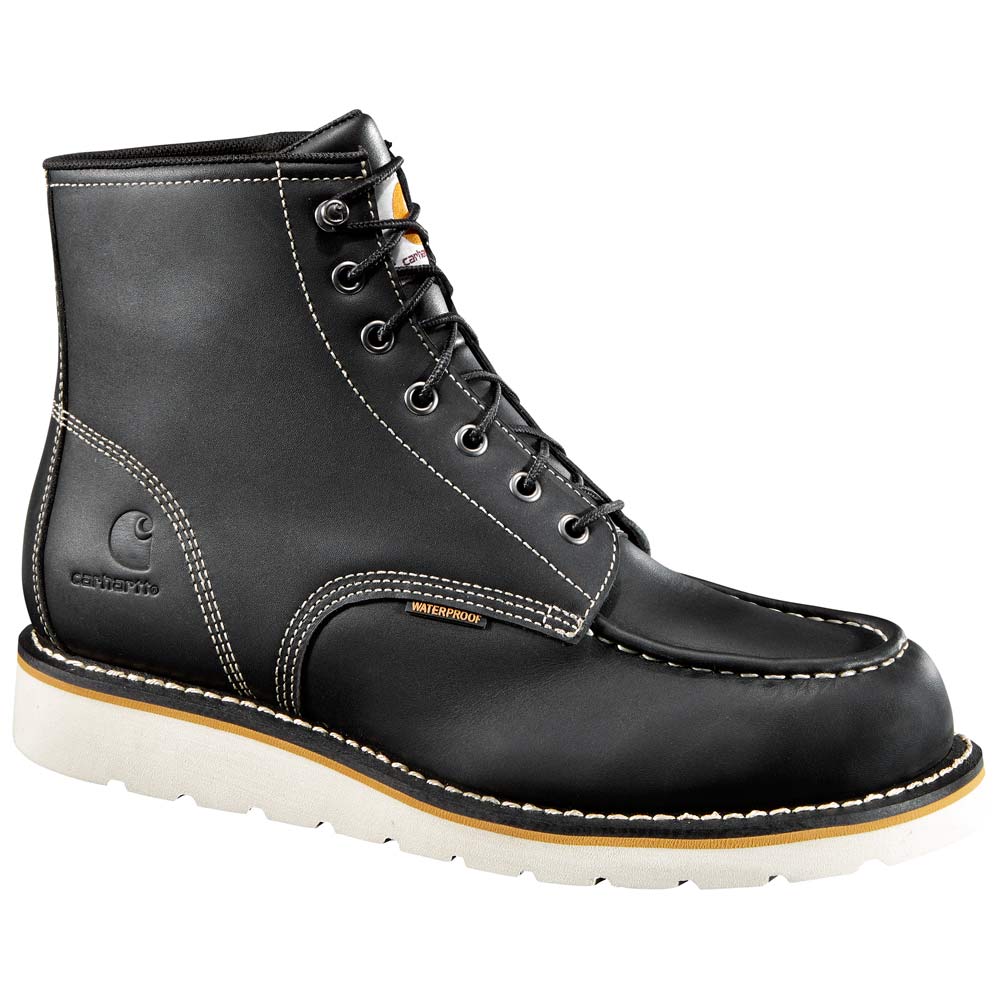 Carhartt 6-Inch Black Moc Toe Wedge Sole Work Boot