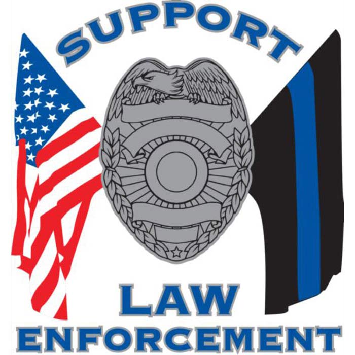 Support Police Window Sticker Support Law Enforcement Thin Blue Line Sticker