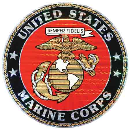 12 inch Round Marine Corps Foil Sticker