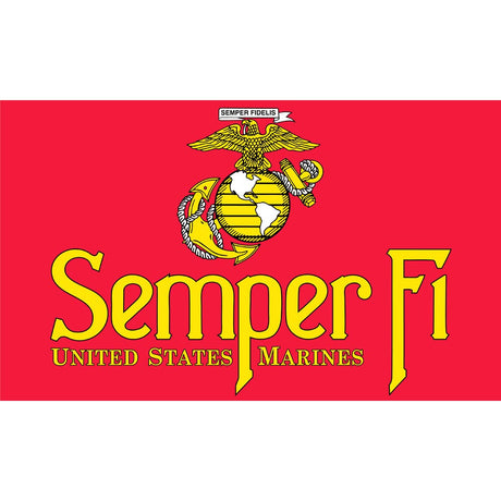 US Marines Red Semper Fi Globe & Anchor 3 x 5 Flag - Made in USA