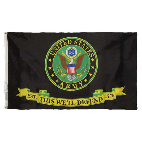 This We'll Defend Black U.S. Army Flag