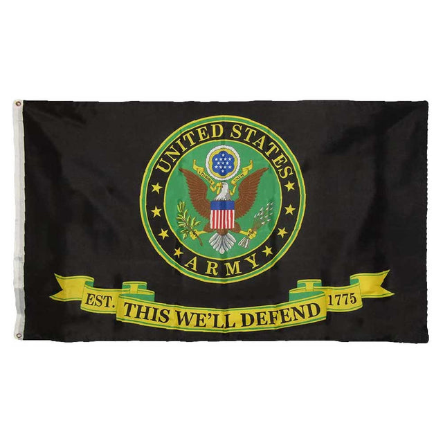 This We'll Defend Black U.S. Army Flag