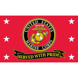 US Marines Served With Pride Seal & Stars Flag - Made in USA