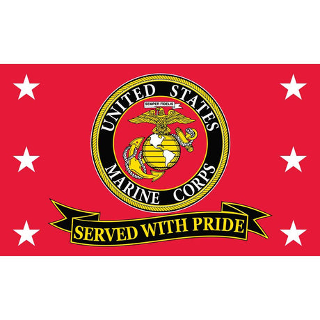 US Marines Served With Pride Seal & Stars Flag - Made in USA