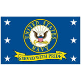 United States Navy Served with Pride Flag