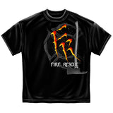 Monster Claws Fire Rescue Firefighters T-Shirt - Black