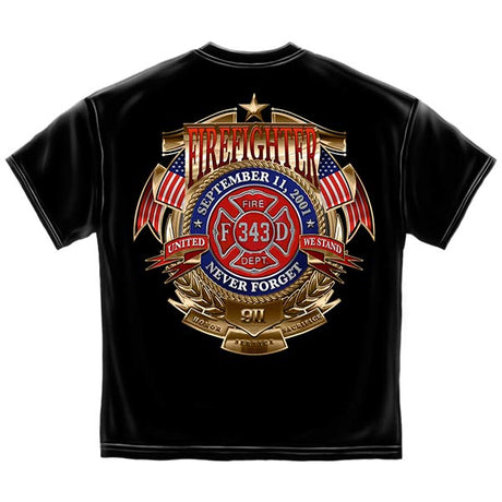 Badge of Honor 9-11 Firefighters T-Shirt - Black