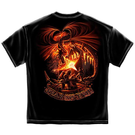 Fear No Evil Dragon Firefighters T-Shirt - Black