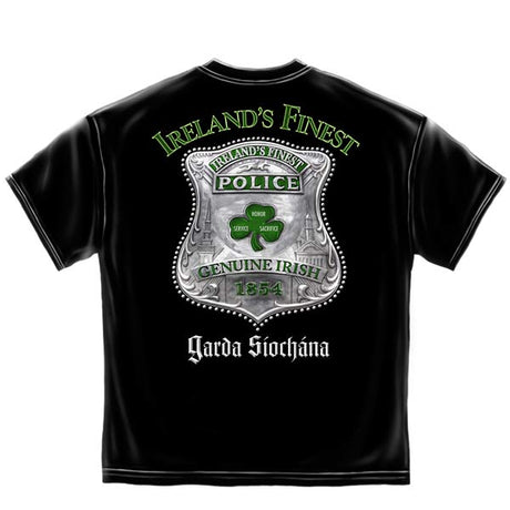 Ireland's Finest Genuine Irish Police Black T-Shirt