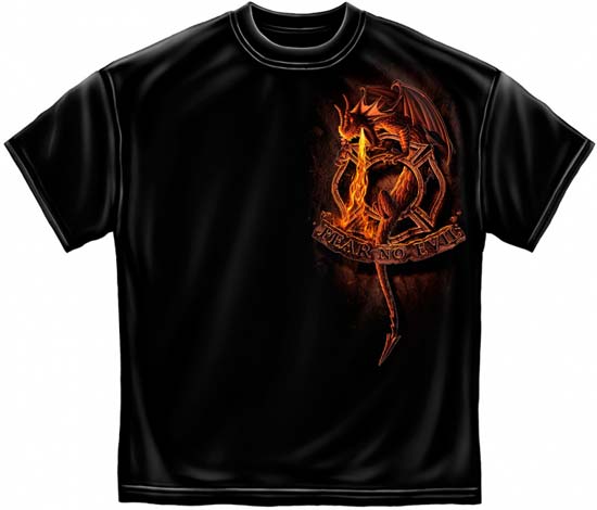 Fear No Evil Firefighter T-shirt | Firefighter Tee Shirt - Short