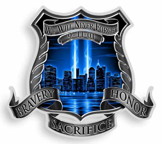 Bravery Honor Sacrifice 9-11 Memorial Sticker