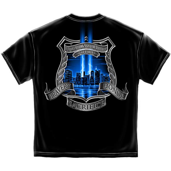 We Will Never Forget Police T-Shirt- Black