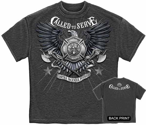 Called to Serve Firefighter T-shirt - Charcoal