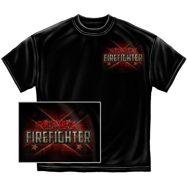 Redneck Firefighter T-Shirt - Black