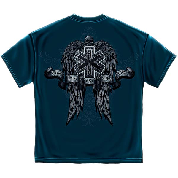 Semper Paratus Skull and Wings EMS T-Shirt - Navy