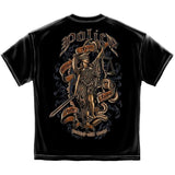 Scales of Justice Full Front and Back Police T-Shirt - Black