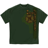 Irish Heritage Gold Cross Firefighter T-Shirt - Hunter Green