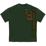 Irish Heritage Gold Cross Police T-Shirt - Hunter Green