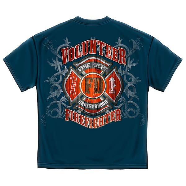 Faded Planks Volunteer Firefighter T-Shirt - Blue