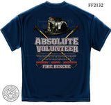 Absolute Volunteer Firefighter Blue Print Navy T-Shirt