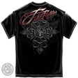 Red Foil Script Firefighter T-Shirt - Black