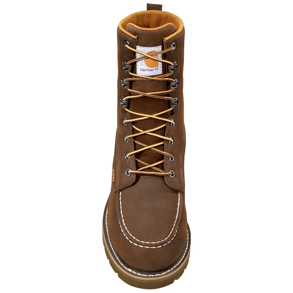 Carhartt Waterproof 8-Inch Chocolate Brown Moc Toe Wedge Men's Work Boot