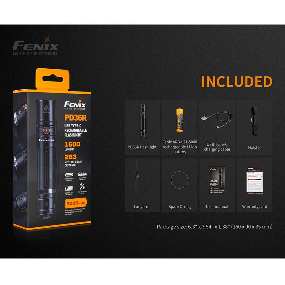 Fenix PD36R Rechargeable Tactical Flashlight