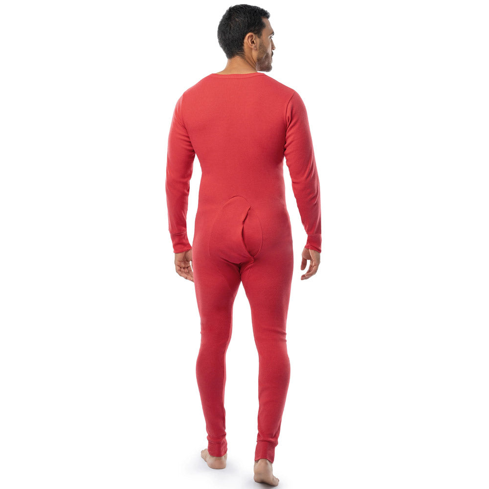 Classic Rib Knit Union Suit Red