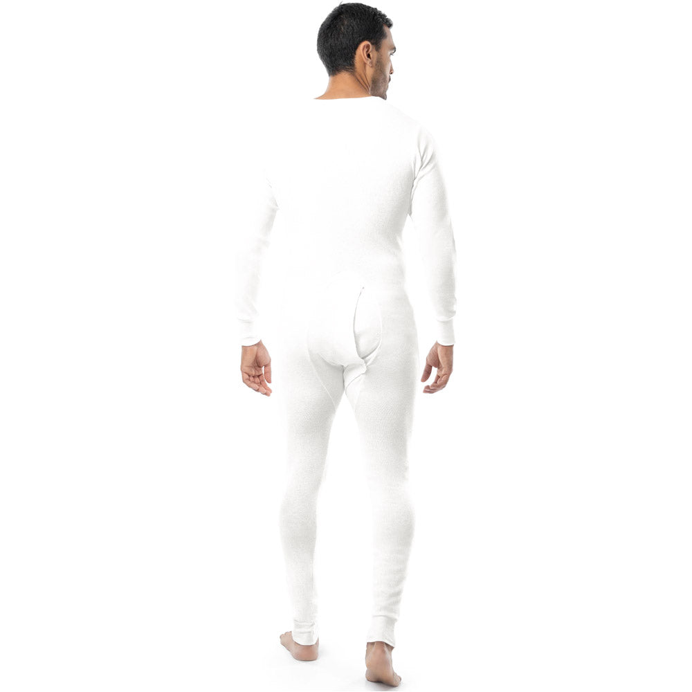 Classic Rib Knit Union Suit White