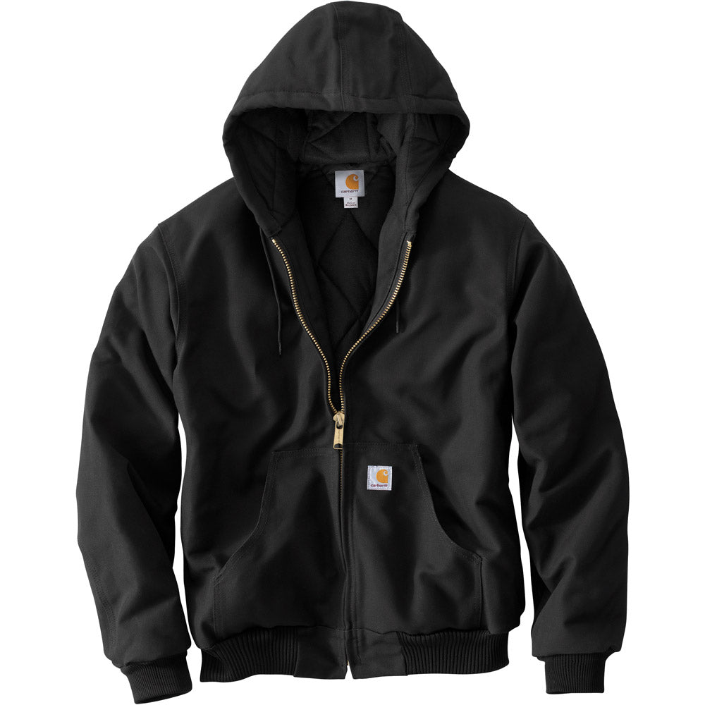 Carhartt Men's Duck Active Jac - Quilted-Flannel Lined Hooded Jacket